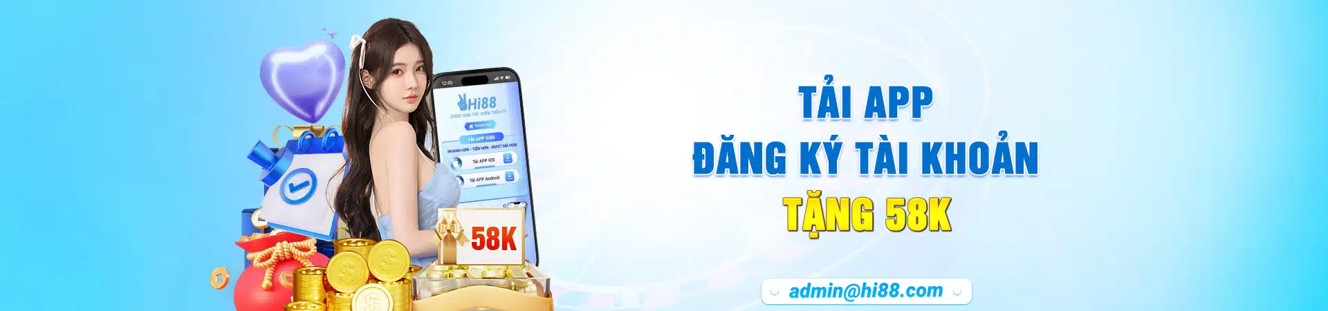 Tải app Hi88 đăng ký tặng 58k